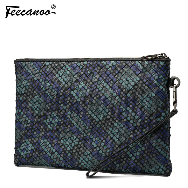 新款迷彩编织潮流信封包男士男包 菲卡奴男士包袋