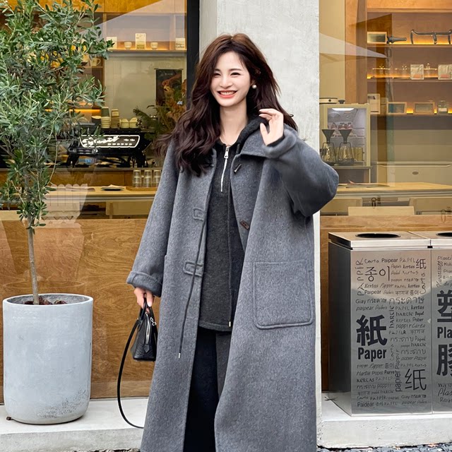 Korean style fashionable, casual and versatile wool coat