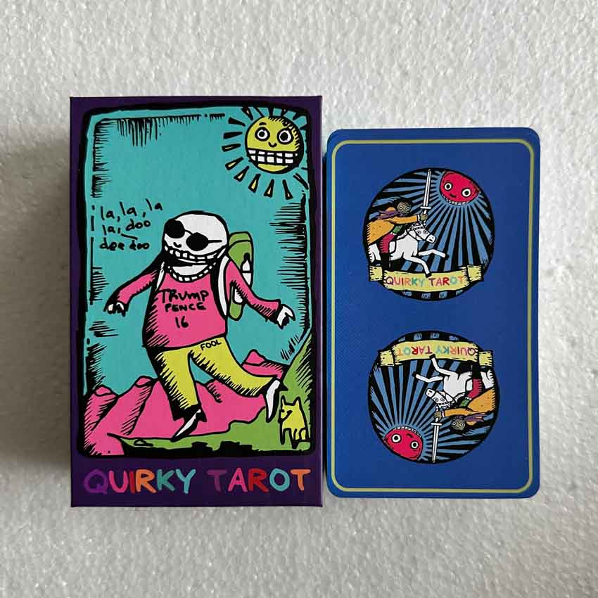 古怪漫画韦特塔罗牌12*7cm quirky tarot英文天地盖-图1