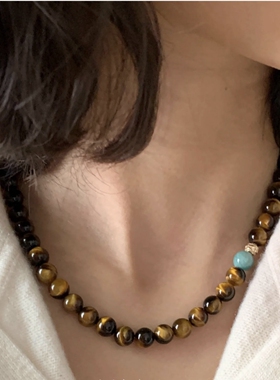 五行补土项链   大地色宝石 中式风格