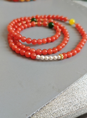 天然南红玛瑙手链女款多圈手串饰品礼物送女友闺蜜生日礼物