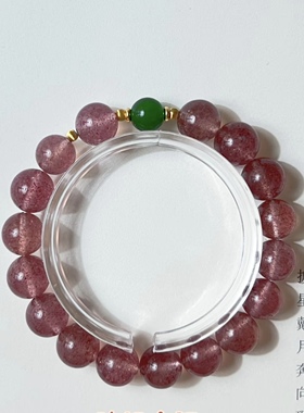 草莓晶 祖母绿玉髓 中式风 女款手链