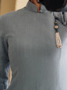 压襟挂饰正圆红竹石