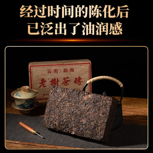 顺丰包邮1999年云南勐海老树普洱茶砖1000克/片陈香普洱熟茶砖茶 - 图2