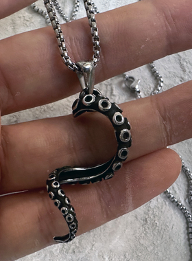 通用钛钢暗黑朋克项链螺旋触手