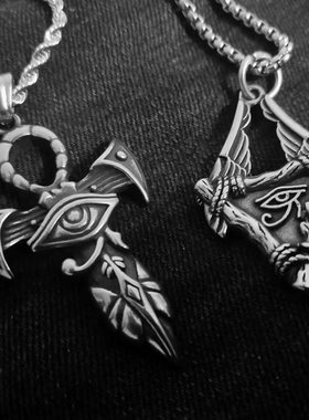 男生女生钛钢荷鲁斯之眼精致项链