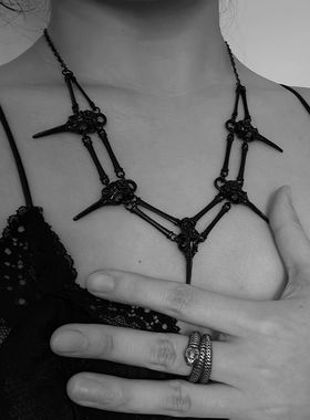 鸟嘴骷髅金属暗黑复古女生礼物