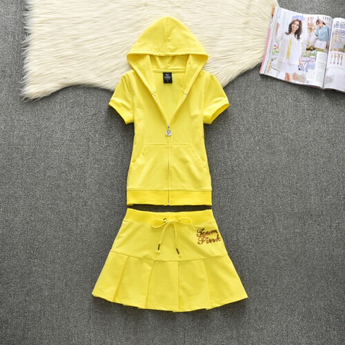 显瘦夏季纯棉连帽休闲运动服套装女士短袖短裤修身卫衣两件套绣花 - 图1