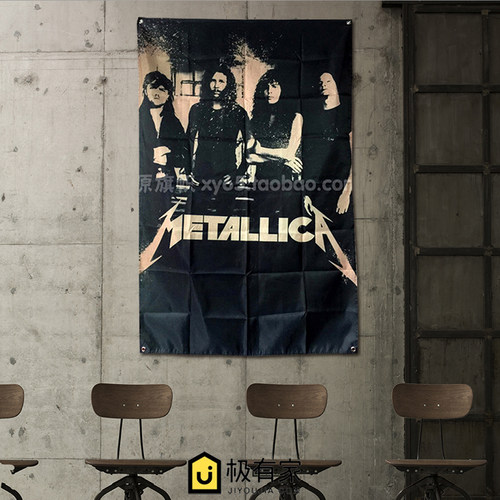 METALLICA金属乐队摇滚挂旗 酒吧装饰壁挂 家装挂布大旗星原旗帜 - 图0