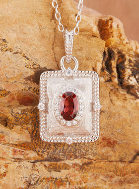 法国chrry koop蓝宝石彩宝项链女s925银橄榄石榴石托帕石锁骨链