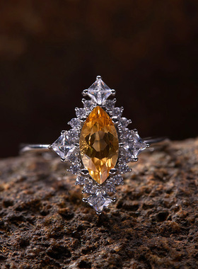 法国chrry koop橄榄石彩宝戒指女s925银精致镶托帕石石榴石高级感