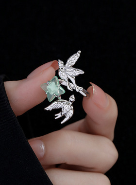 法国Chrry Koop飞鸟戒指女古风国潮做旧指戒开口可调节新中式