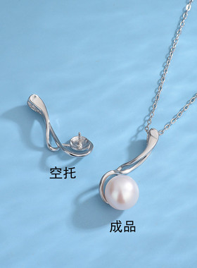 英国设计师topwhit新款s925银高跟鞋珍珠项链女简约百搭气质淡水