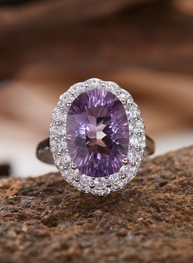 法国chrry koop白水晶黄水晶紫水晶彩宝戒指女s925银镶嵌高级