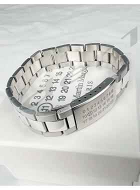 英国设计师TopWhit马吉拉复古经典数字表带手链表链钛钢手镯中性