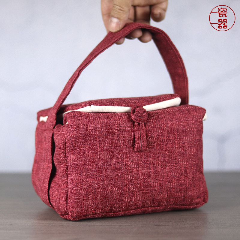 旅行茶具收纳包中式手提袋子便携车载户外加厚防震自由移动首饰包,淘宝优惠券,粉丝福利购,淘宝优惠卷