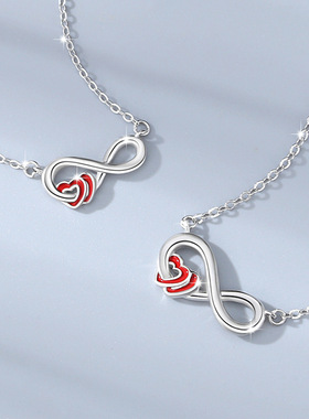 爱意无限情侣项链一对纯银