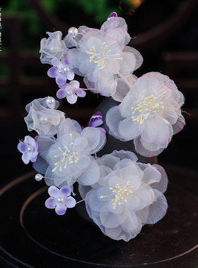 发夹绢纱甜美清新花朵