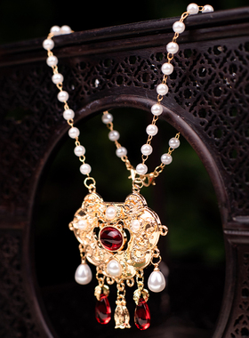 古风锁项链汉服合金女合金锁