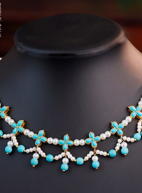 古风手工绿松石璎珞配饰