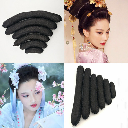 影楼唐装贵妃造型垫发棒汉服造型万用垫发棒圆头软牛角垫发棉发片 - 图0