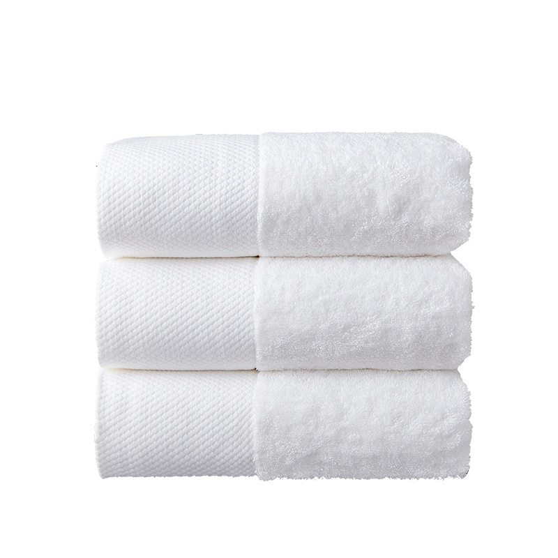 酒店纯棉毛巾美容院宾馆专用白色面浴巾加大吸水洗脸三件套装定制 - 图3