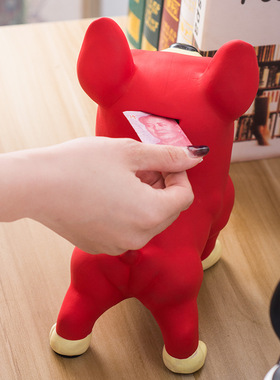 有趣琳 法斗犬存钱罐可爱陶瓷北欧客厅书房摆件