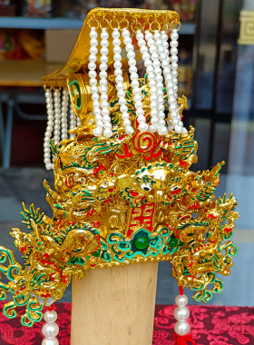 台版手工关帝帽纸帽神像头饰