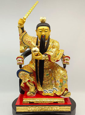 九天应援香樟木摆件中式彩绘供奉