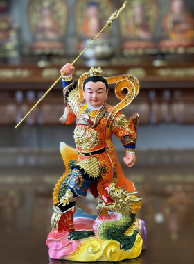 哪吒三太子香樟木摆件中式人物