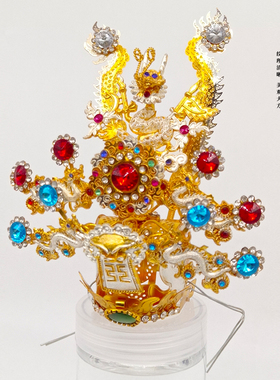 纯手工水晶束冠三太子哪吒神明帽