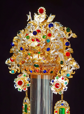 正铜帝帽神明帽子李府朱府千岁灶公延平郡王广泽尊王保生大帝头冠