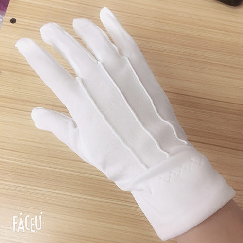白三筋手套礼仪阅宾保安男女接待酒店表演升旗开车门卫工作礼宾薄 - 图0