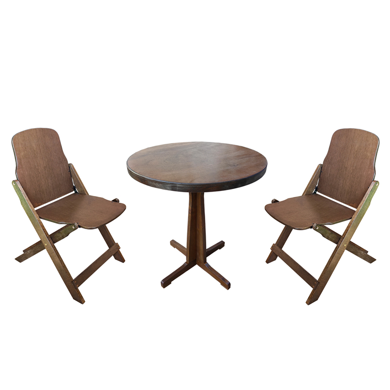 复古实木桌椅套装客厅阳台方桌小户型家用餐桌桌子圆桌咖啡店茶几 - 图3