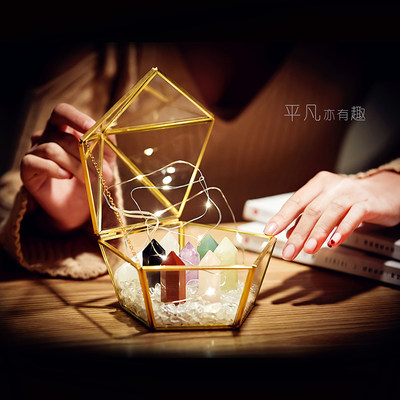 天然水晶柱原石七星阵灵石粉水晶紫晶矿石标本矿物球家居祝福摆件 虎窝淘