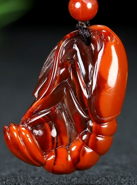 正宗四川天然凉山南红玛瑙吊坠柿子红挂件弯弯顺杂件原石雕件360