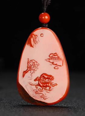 墨雨轩男女款南红玛瑙原始雕刻
