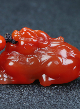 天然正品四川凉山南红玛瑙貔貅吊坠挂件把件招财进宝男女款P238号