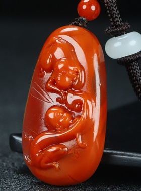 墨雨轩男女款南红玛瑙原石雕刻