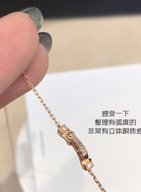 白兔家高品质！纯银精工马鞍扣手项链仿真钻优雅高级欧美通勤首饰