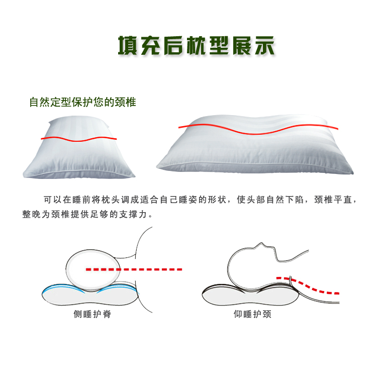 全棉枕芯套成人儿童枕头皮空内胆 可装荞麦壳纯棉单人枕皮带拉链