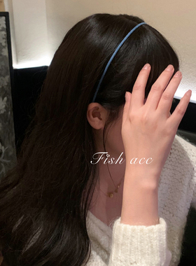 韩国牛仔布艺优雅缠绕细款发箍