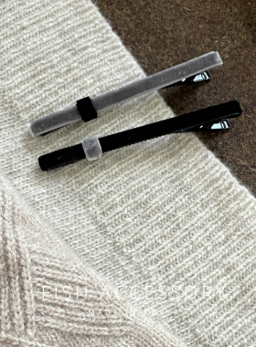 简约气质丝绒纤细小长杆撞色发夹