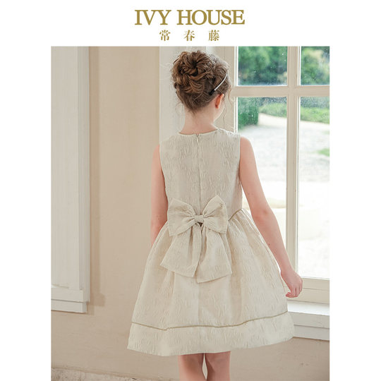 IVY HOUSE常春藤童装女童春季华丽提花无袖公主裙礼服连衣裙外套