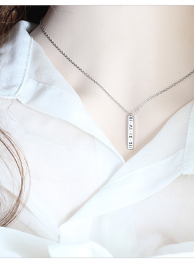 原创！数字方条项链女轻奢小众高级感颈链女配饰锁骨链女生日礼物