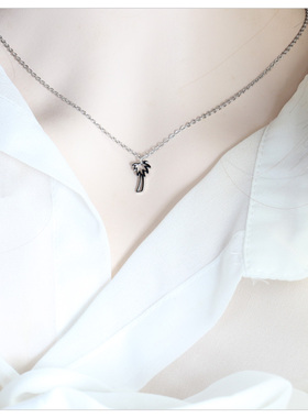 银色幸福树项链女2025款小众高级感气质通勤日常百搭锁骨链女颈链