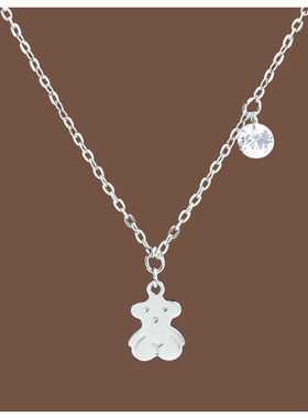 「追梦人」批发法式精致轻奢小熊钻项链锁骨链女生不掉色生日礼物