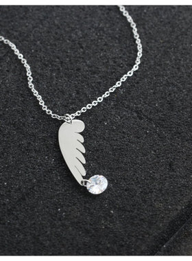 闪钻翅膀项链女简约韩版气质项链锁骨链ins学生网红闺蜜项链礼物