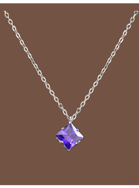 批发梦幻紫钻项链女轻奢小众设计高级感锁骨链颈链送闺蜜生日礼物