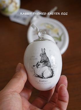 陶瓷复活节彩蛋复古兔子